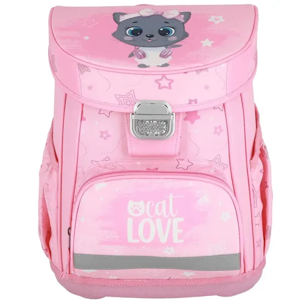 Spirit: Rucsac școlar cu pisică gri, set de 5 bucăți 38x17x28cm imaginea 2