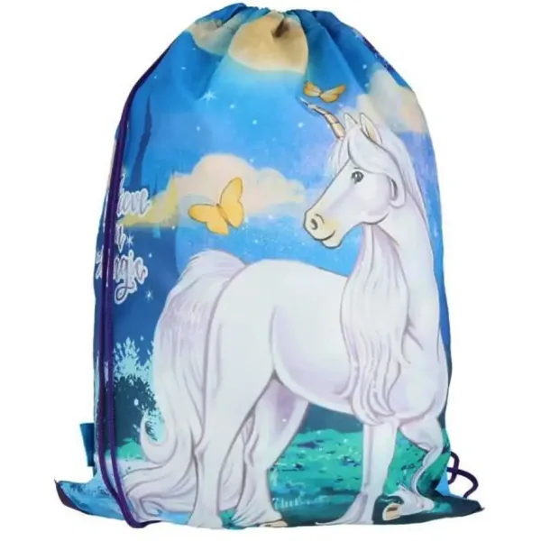 Spirit: Sac de sport unicorn alb, dimensiuni 47x34cm imaginea 1