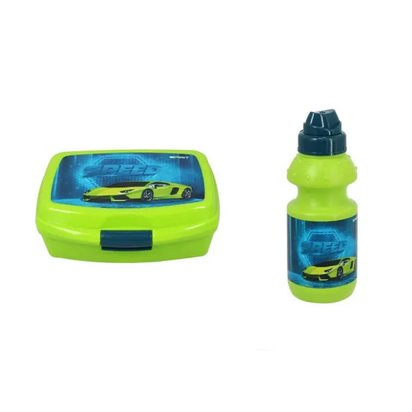 Spirit: Set cutie pentru prânz și bidon cu model de mașină de curse imaginea 2