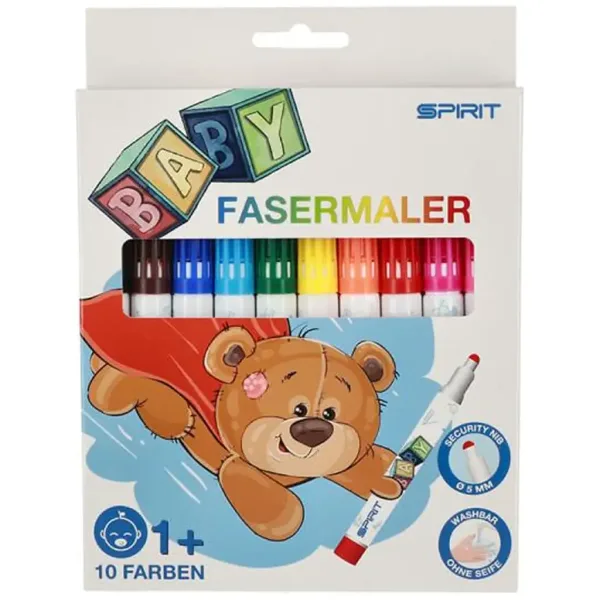 Spirit: Set de 10 carioci lavabile pentru bebeluși, colorate imaginea 1