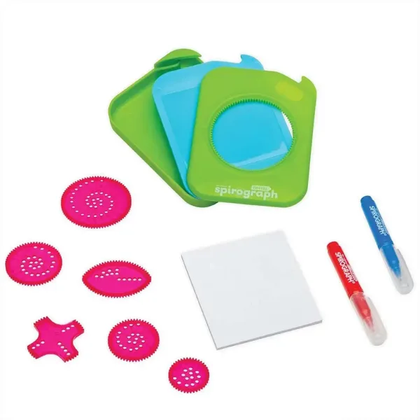 Spirograph: Spirograf de călătorie cu spațiu de depozitare, dimensiune compactă, set de 10 bucăți imaginea 3