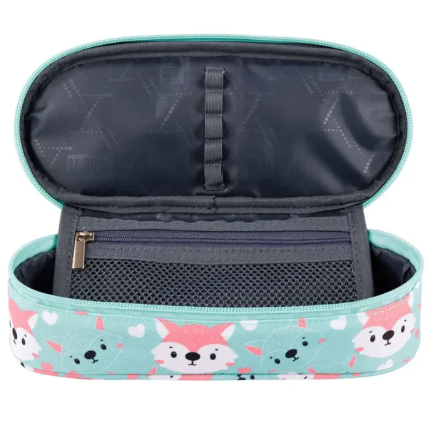 St.Right: Lovely Fox penar oval cu model de vulpe, culoare turcoaz, 23 cm imaginea 2