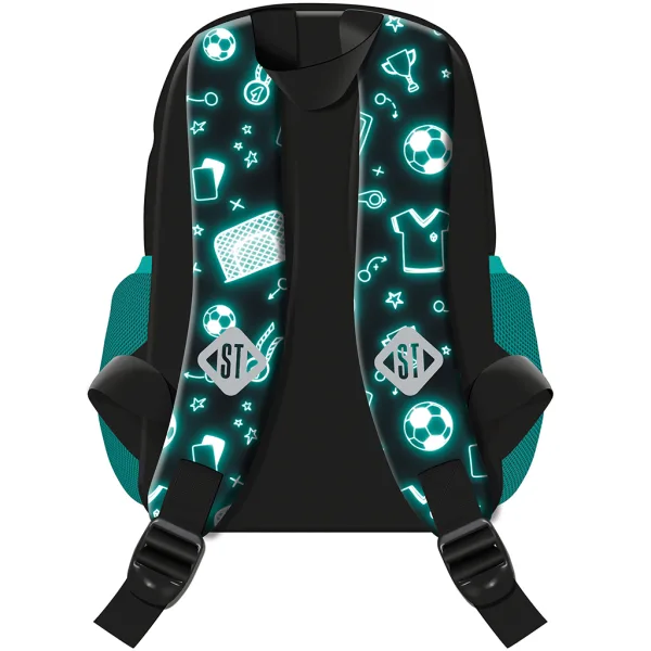 St.Right Neon fotbal ghiozdan școlar, rucsac BP70 32x22x11,5cm imaginea 2