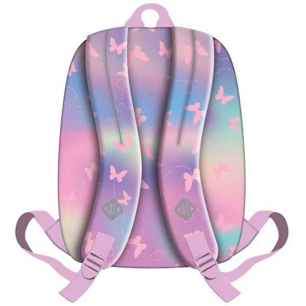 St.Right Pink butterfly ghiozdan școlar roz cu fluturi, rucsac BP33 40x27x17cm imaginea 2