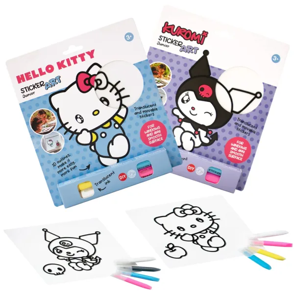 Sticker Art: Set de abțibilduri de colorat Hello Kitty, mai multe modele, 1 buc - Comansi imaginea 1