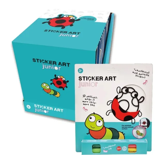 Sticker Art: Set de autocolante de colorat cu buburuză și omidă - Comansi imaginea 1