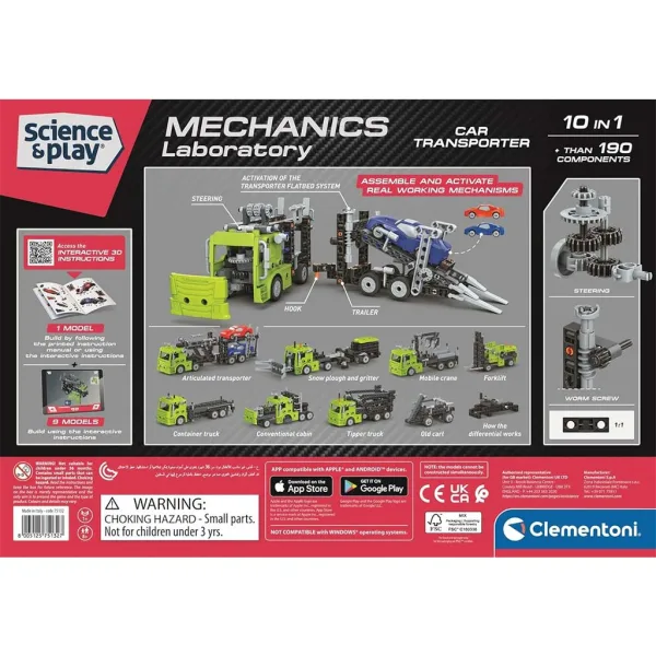 Știință & Joacă: Atelier mecanic - Set de construcție transportor auto pe două niveluri - Clementoni imaginea 2