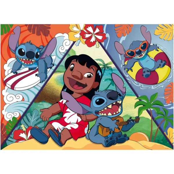 Stitch 2 în 1 puzzle maxi de 150 piese și carte de colorat 70x50cm - Lisciani imaginea 2