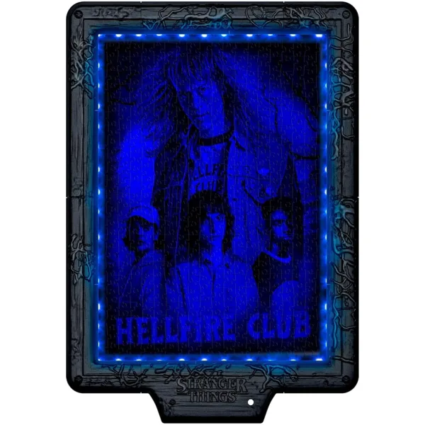 Stranger Things – Blestemul lui Vecna, puzzle de 520 piese cu ramă și iluminare RGB LED – Clementoni imaginea 3
