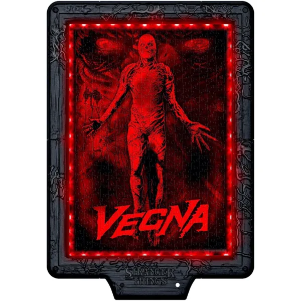 Stranger Things – Blestemul lui Vecna, puzzle de 520 piese cu ramă și iluminare RGB LED – Clementoni imaginea 4