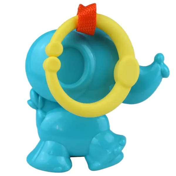 Sun Baby: Elefant albastru vesel pentru bebeluși cu zornăitor imaginea 3