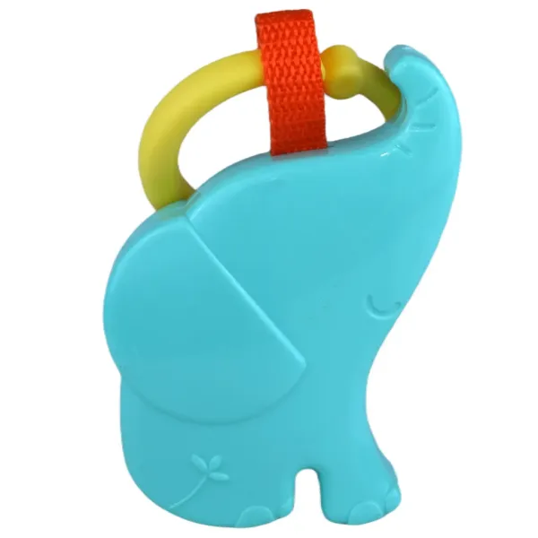 Sun Baby: Elefant vesel fără BPA, zornăitor albastru pentru bebeluși imaginea 3