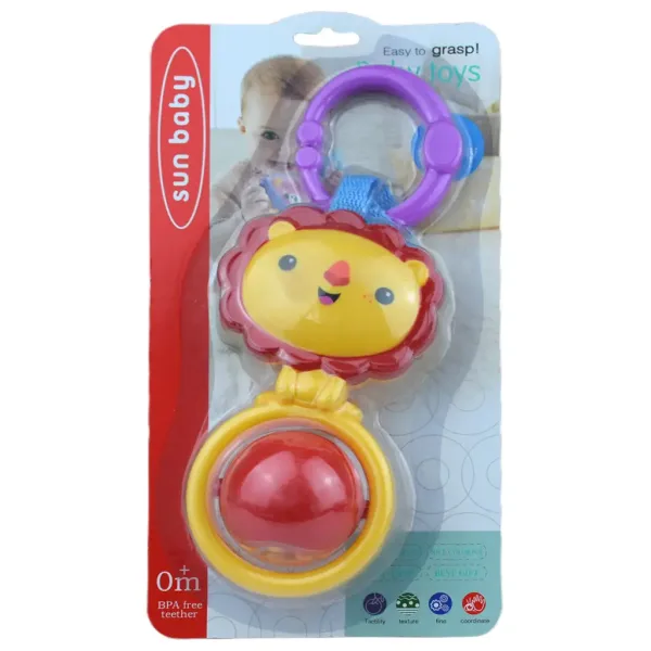 Sun Baby: Leu vesel bebeluș cu zornăitor și bilă rotativă imaginea 3