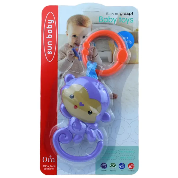 Sun Baby: Vesel maimuță mov bebeluș zornăitor imaginea 4