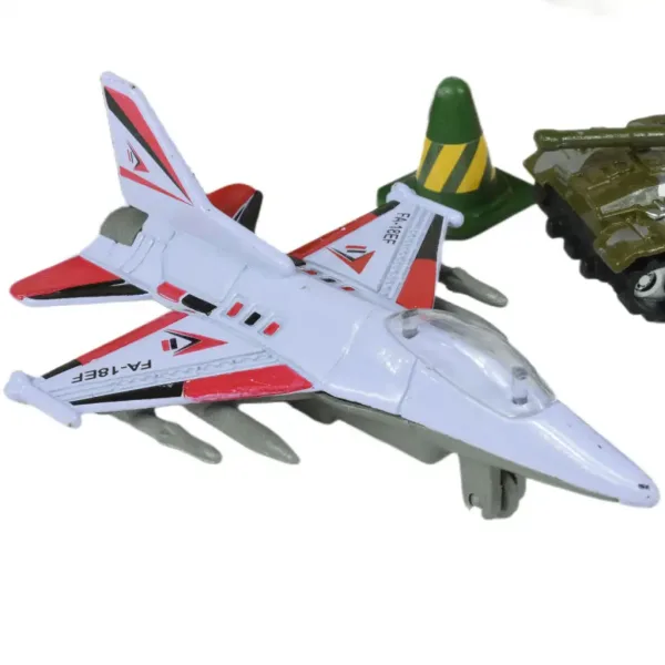 Super Army: Set de jocuri militare cu vehicule metalice și avion cu roți volante în două variante. imaginea 10