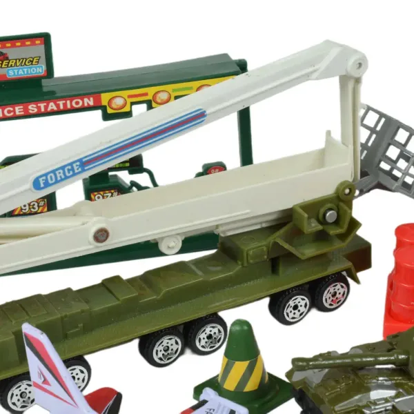 Super Army: Set de jocuri militare cu vehicule metalice și avion cu roți volante în două variante. imaginea 9
