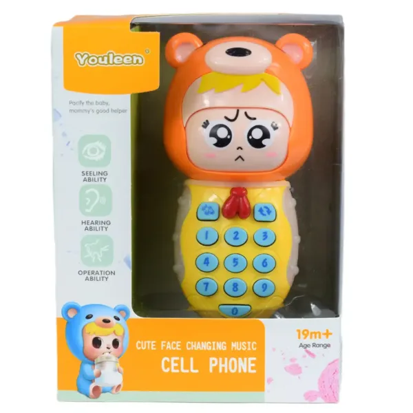 Telefon de jucărie pentru bebeluși disponibil în două variante, cu sunet și lumină imaginea 4
