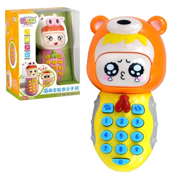 Telefon de jucărie pentru bebeluși disponibil în două variante, cu sunet și lumină imaginea 5