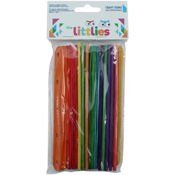 The Littlies: Set de 40 bețișoare creative din lemn colorate imaginea 1