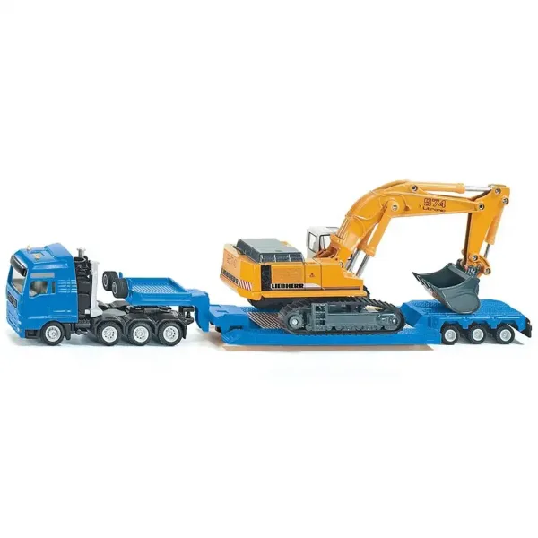 Transportor greu SIKU MAN cu excavator Liebherr 1/87 imaginea 1