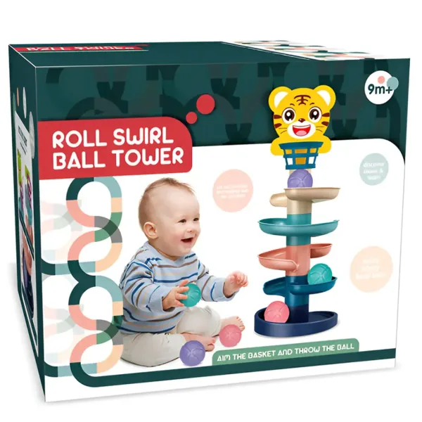 Turnul cu bile: Traseu vesel cu animale pentru bile în mai multe variante 68x22cm 1buc imaginea 3