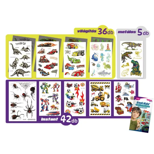 TyToo: Set de abțibilduri pentru tatuaje Colecția Cool Kids imaginea 2
