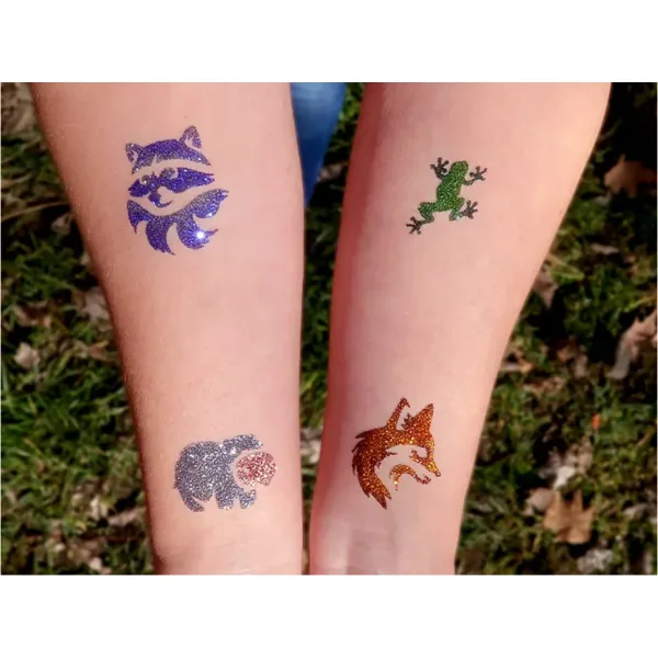TyToo: Set de șabloane pentru tatuaje cu sclipici - Animale din pădure, 26 bucăți imaginea 4