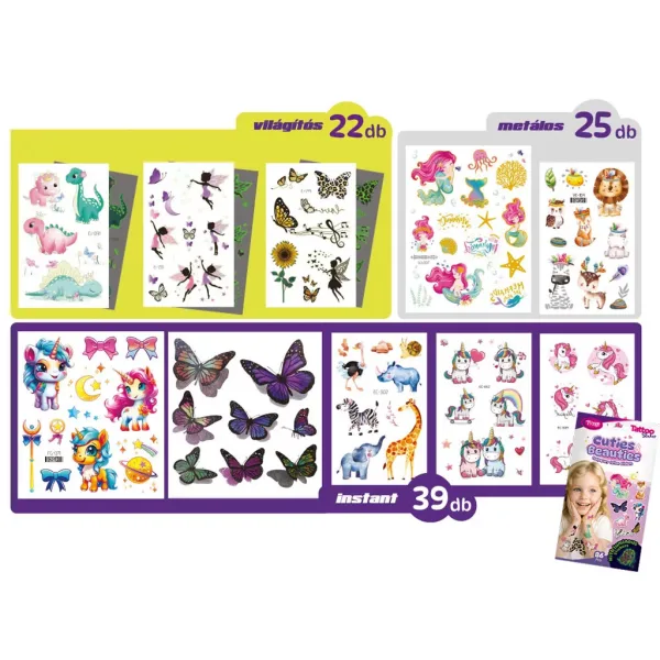 TyToo: Set de tatuaje cu abțibilduri Cuties & Beauties imaginea 2