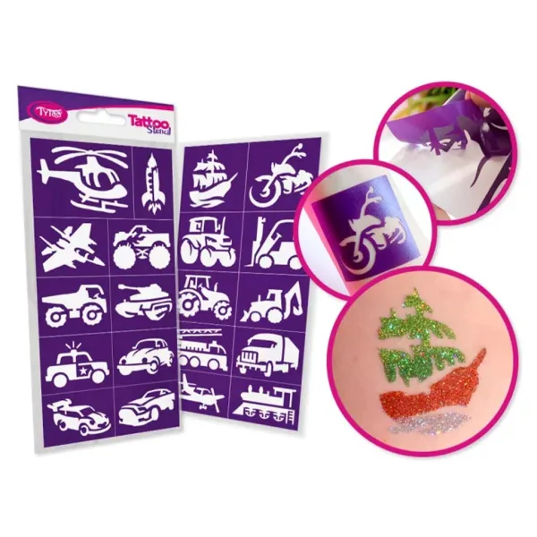 Tytoo: Set de șabloane pentru vehicule, 20 de bucăți imaginea 2