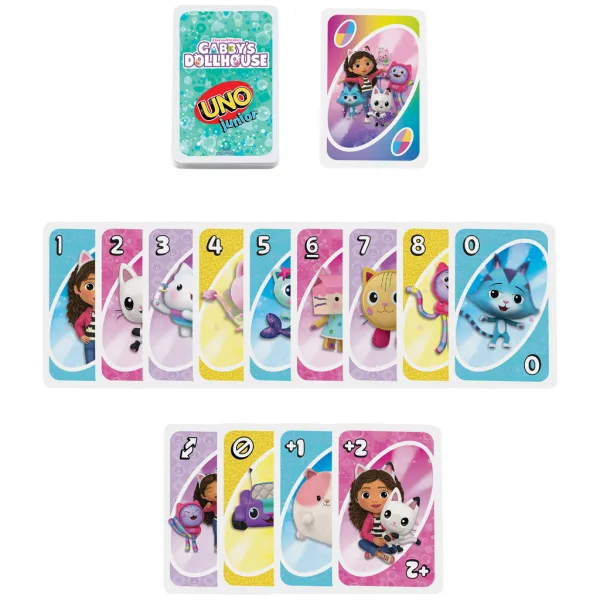UNO Junior: Joc de cărți Casa de Păpuși a lui Gabi - Mattel imaginea 3