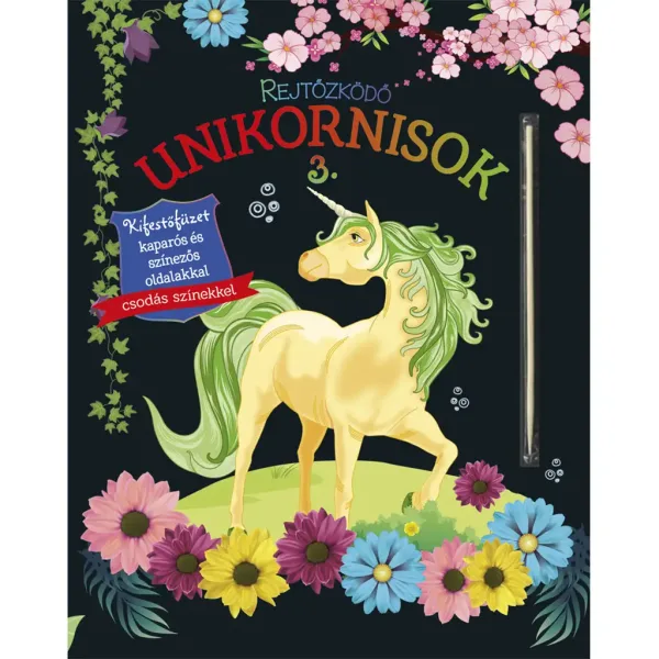 Unicornii ascunși 3. - Carte de colorat cu pagini de zgâriere și colorare imaginea 1