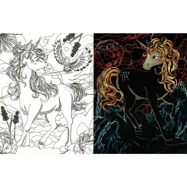 Unicornii ascunși 3. - Carte de colorat cu pagini de zgâriere și colorare imaginea 3