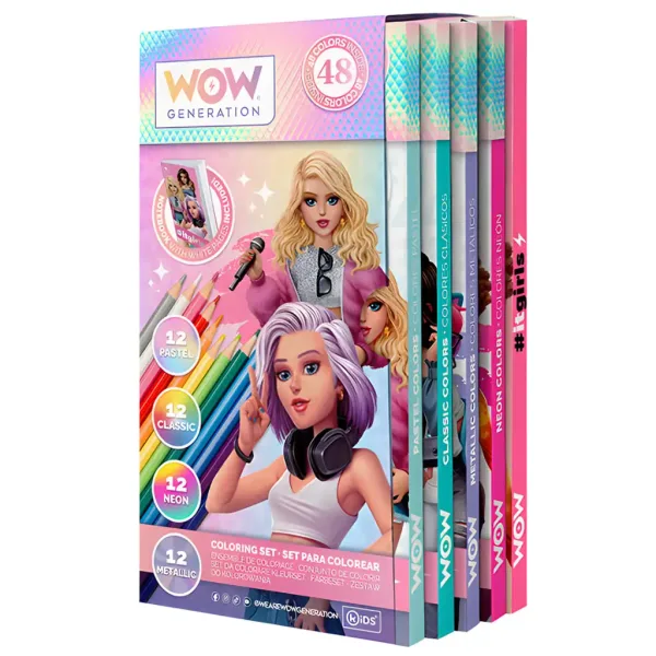 WOW Generation: set de 48 de creioane colorate cu caiet de notițe. imaginea 2