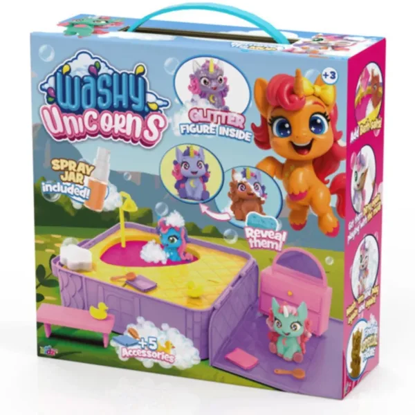 Washy Friends: Color Reveal — unicorni de baie cu jacuzzi imaginea 1