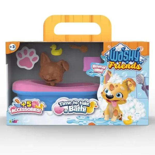 Washy Friends: Color Reveal Corgi cu cadă și accesorii imaginea 1