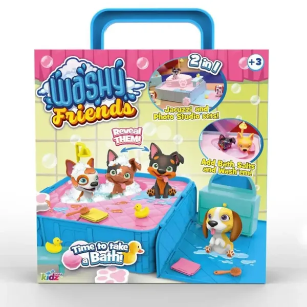 Washy Friends: Color Reveal cu 3 figurine de cățeluși, jacuzzi și accesorii. imaginea 1