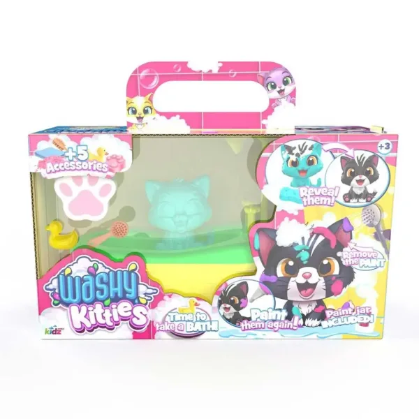 Washy Friends: Pisici de baie Color Reveal cu cadă și accesorii - Cirmi imaginea 1