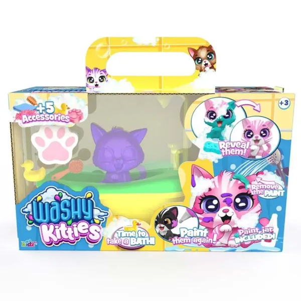 Washy Friends: Pisici de baie Color Reveal cu cadă și accesorii - Pinki imaginea 1