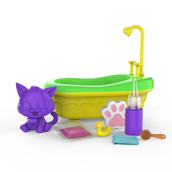 Washy Friends: Pisici de baie Color Reveal cu cadă și accesorii - Pinki imaginea 2