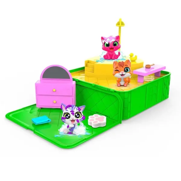 Washy Friends: Pisici de baie Color Reveal cu jacuzzi și accesorii imaginea 2