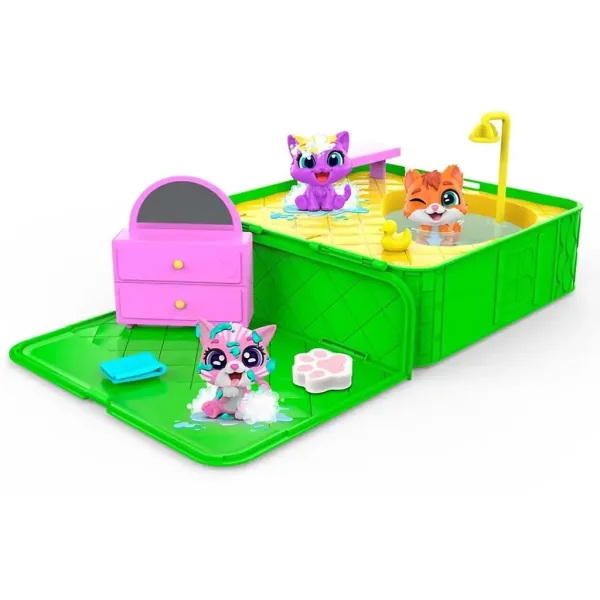 Washy Friends: Pisici de baie Color Reveal cu jacuzzi și accesorii imaginea 3