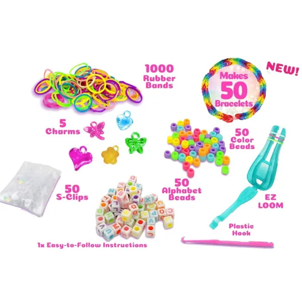 WeCool: Set pentru crearea brățărilor DIY cu elastice și mărgele, într-un recipient tip pahar. imaginea 2