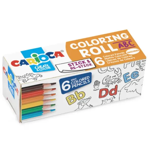 ABC mini cilindru cu 6 creioane colorate - Carioca imaginea 1