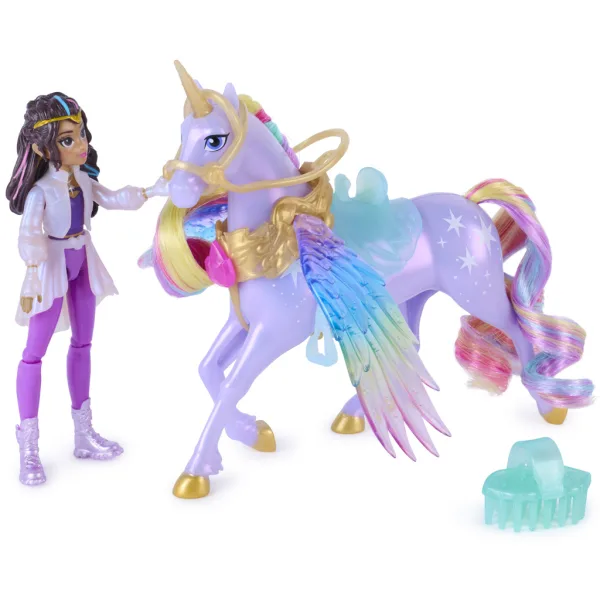 Academia Unicornilor: set de joacă cu păpușa Wing Magic Sophia și unicornul Wil - Spin Master imaginea 2