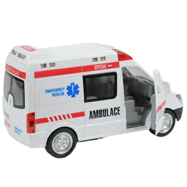 Ambulanță cu efecte de lumină cu telecomandă RC Scara 1/48 27 MHz 23cm imaginea 2