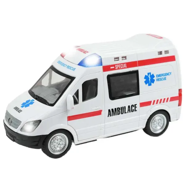 Ambulanță cu efecte de lumină cu telecomandă RC Scara 1/48 27 MHz 23cm imaginea 3