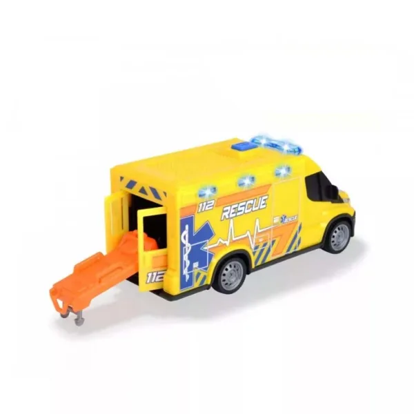 SOS Iveco mașină de salvare cu sunet și lumină de 18cm - Dickie Toys imaginea 2