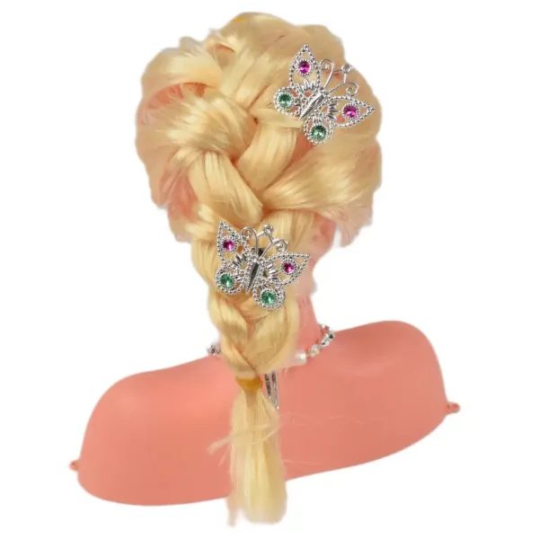 Angell: Cap de păpușă pieptănabilă se poate coafa cu tiara și accesorii 21 cm imaginea 3