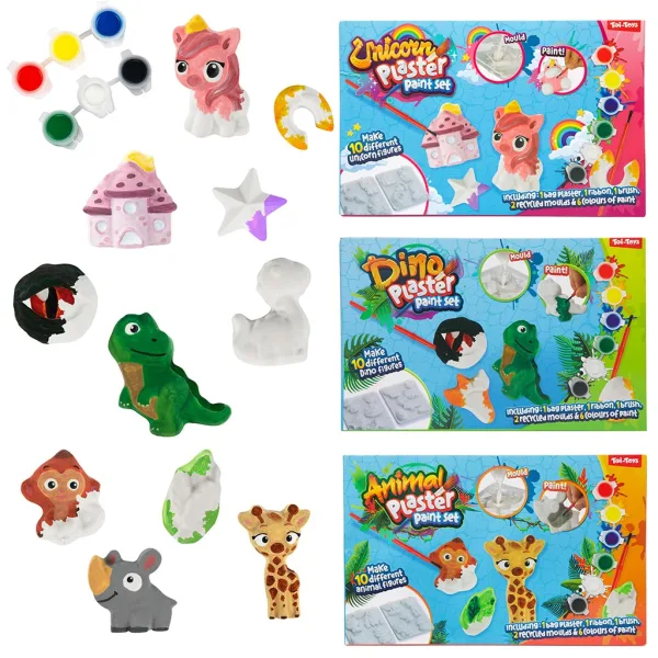 Animal Plaster: Set de turnare și vopsire cu animale și unicorni în mai multe variante 1buc imaginea 1