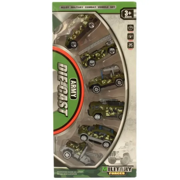 Army Die-Cast: Set de 6 bucăți mașini militare imaginea 3